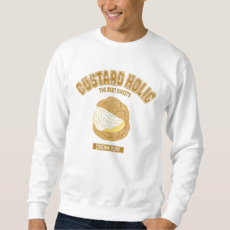 SWEATSHIRT シュークリーム(生クリーム) （カレッジ風イラスト）