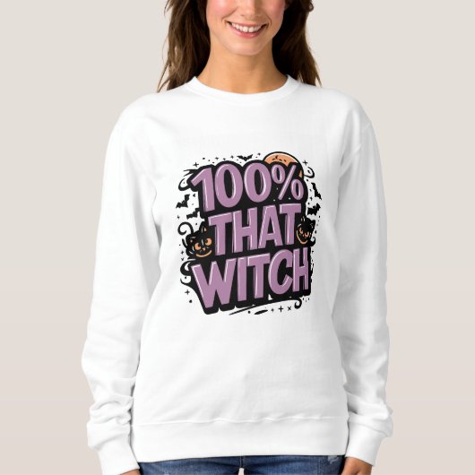 Sweatshirt 100% Cette Sorcière Halloween (Devant)