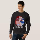 Sweatshirt 100 Cubana Strong Girl Cuba Flag Pride (Devant entier)