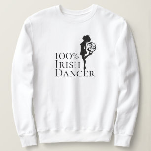 Sweatshirt 100% Danseur Irlandais Chaussure Dur Noir et Blanc