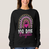 Sweatshirt 100 Days Brighter Happy 100th Day Of School Rainbo (Devant)
