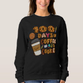 Sweatshirt 100 Days Of Coffee & Cookies 100th Day Of School T (Devant)
