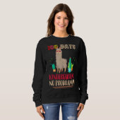 Sweatshirt 100 Days of Kindergarten No Probllama Llama Teache (Devant entier)