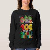 Sweatshirt 100 Days Of Making A Difference Cute Gnome Teacher (Devant)
