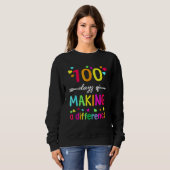 Sweatshirt 100 Days Of Making Difference Teacher 100th Day Of (Devant entier)