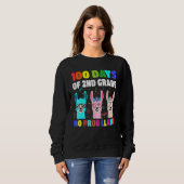 Sweatshirt 100 Days Of School 2nd Grade No Probllama Llama Bo (Devant entier)