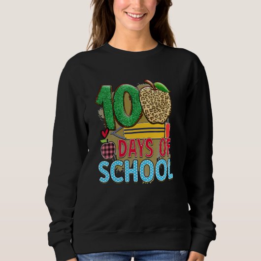 Sweatshirt 100 Days Of School Apple Pencil  Student Teacher (Devant)