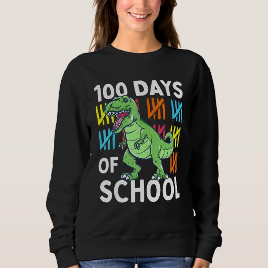 Sweatshirt 100 Days Of School Boys Dinosaur 100th Day Dino (Devant)