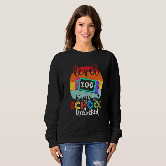 Sweatshirt 100 Days of School Boys Retro 100th Day School Gir (Devant entier)