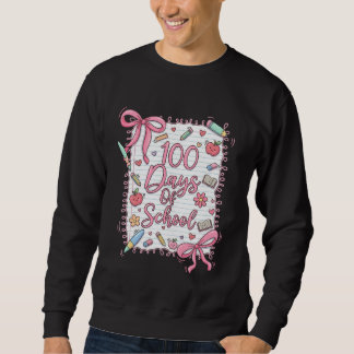 Sweatshirt 100 Days of School Coquette Bow for Girls 100th Da
