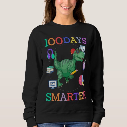 Sweatshirt 100 days of school dinosaur boys kids 100th day ki (Devant)