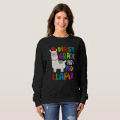 Sweatshirt 100 Days of School First Grade No Probllama Llama  (Devant entier)