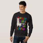 Sweatshirt 100 Days of School First Grade No Probllama Llama (Devant entier)