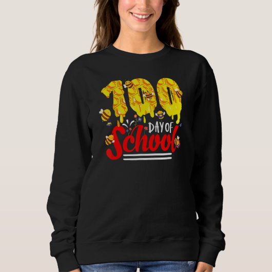 Sweatshirt 100 Days Of School Group Cute Bees Funny Teachers (Devant)