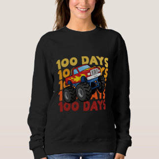 Sweatshirt 100 Days of School Kids Monster Truck Boys and Gir
