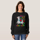 Sweatshirt 100 Days Of School Kindergarten No Prob Llama Teac (Devant entier)