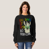 Sweatshirt 100 Days Of School No Prob Llama 100th Day School  (Devant entier)