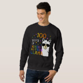 Sweatshirt 100 Days Of School No Prob llama Llama Teacher 100 (Devant entier)
