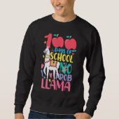 Sweatshirt 100 Days Of School No Problama Llama 100th Day_3 (Devant)