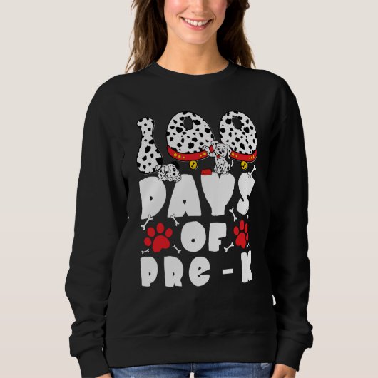 Sweatshirt 100 Days of School Pre k Dalmatian Dog Kids 100 Da (Devant)