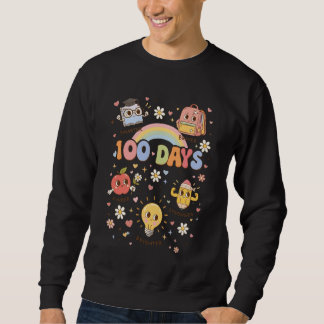 Sweatshirt 100 Days of School Retro Groovy 100th Day of Schoo