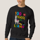 Sweatshirt 100 Days of School Shirt No Probllama Llama 100th (Devant)