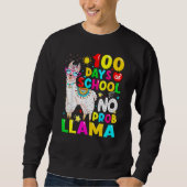Sweatshirt 100 Days Of School Shirt No Probllama Llama 100th  (Devant)