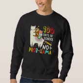 Sweatshirt 100 Days of School Shirt No Probllama Llama 100th (Devant)