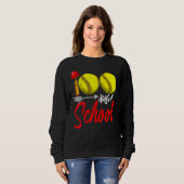 Sweatshirt 100 Days Of School Softball Teacher Kids 100th Day (Devant entier)