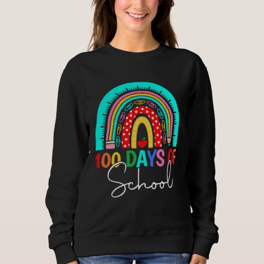 Sweatshirt 100 Days Of School Teacher Kids 100th Day Of Schoo (Devant)