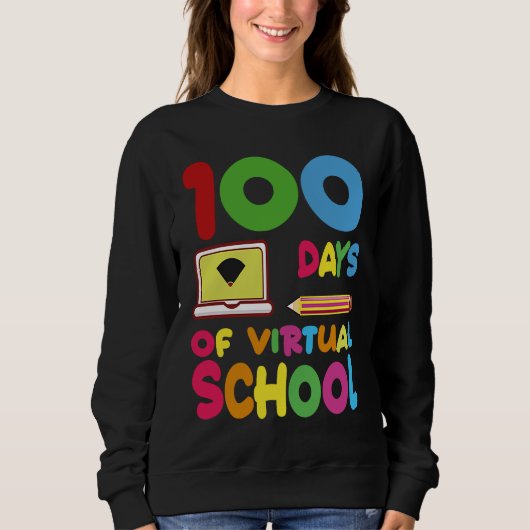 Sweatshirt 100 Days Of Virtual School 2023 (Devant)