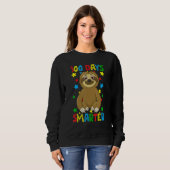 Sweatshirt 100 Days Smarter 100th Day Of School Cute Sloth Ki (Devant entier)