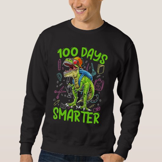 Sweatshirt 100 Days Smarter Dinosaur Rex Kids Boys Toddler (Devant)