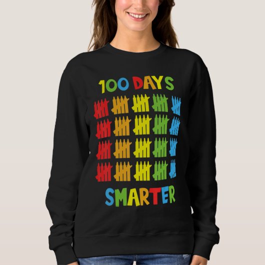 Sweatshirt 100 Days Smarter Happy 100th Day Of School Tally M (Devant)