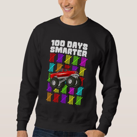 Sweatshirt 100 Days Smarter Monster Truck Shirt Boy 100th Day (Devant)