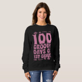 Sweatshirt 100 Groovy Days Of 1st Grade School 60s 70s Style (Devant entier)
