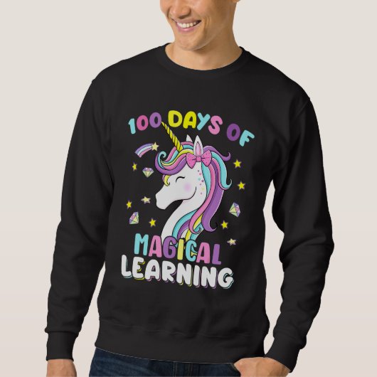 Sweatshirt 100 Jours D'apprentissage Magique Licorne 100ème J (Devant)