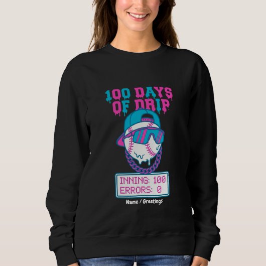 Sweatshirt 100 jours de style baseball sans erreurs (Devant)