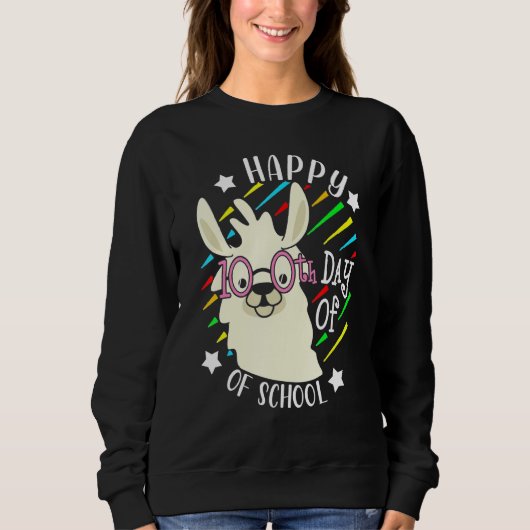 Sweatshirt 100 Jours D'École Alpaca Llama Enseignant 100E Jou (Devant)