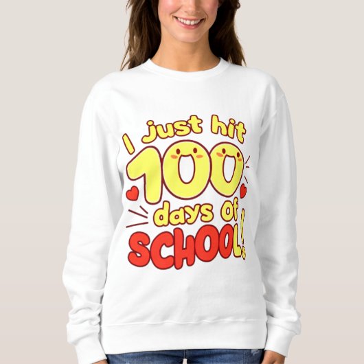 Sweatshirt 100 Jours d'école Kawaii Style Design (Devant)