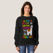 Sweatshirt 100 Jours D'École Virtuelle Pas De Prob Enseignant (Devant entier)