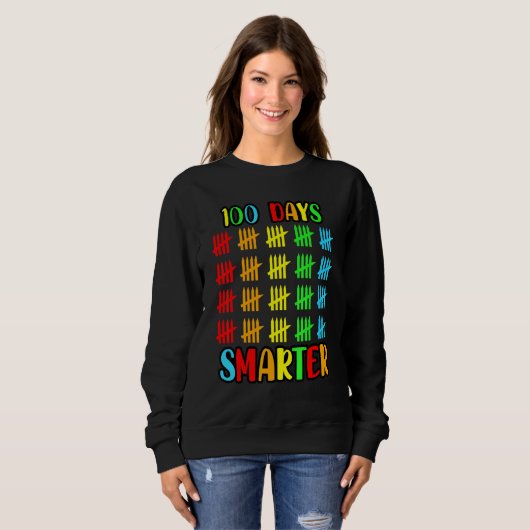 Sweatshirt 100 Jours Enseignant Smarter Enseignant Tea de cla (Devant entier)
