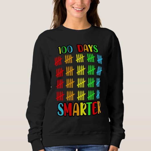 Sweatshirt 100 Jours Enseignant Smarter Enseignant Tea de cla (Devant)