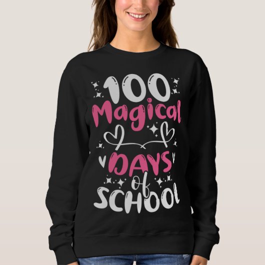 Sweatshirt 100 jours magiques d'école débutant (Devant)