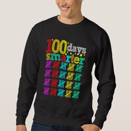 Sweatshirt 100 jours plus intelligent Joyeux 100e jour d'écol (Devant)