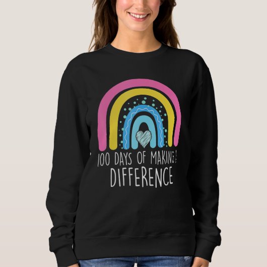 Sweatshirt 100 jours pour faire une différence 100e jour d'éc (Devant)