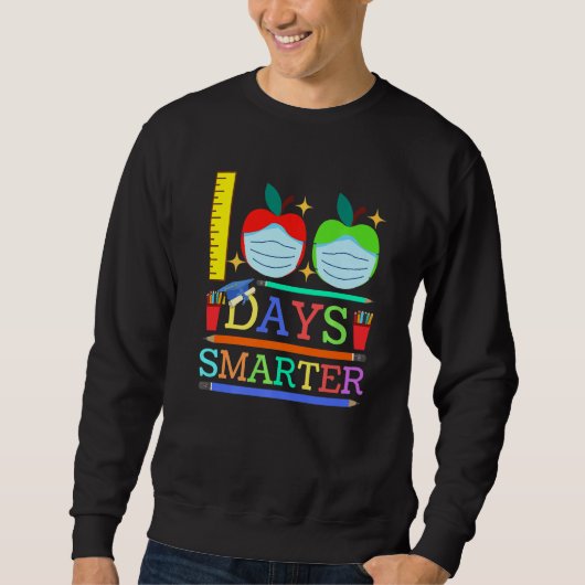 Sweatshirt 100 Jours Smarter 2022 Apple Face Mask Virtual Tea (Devant)