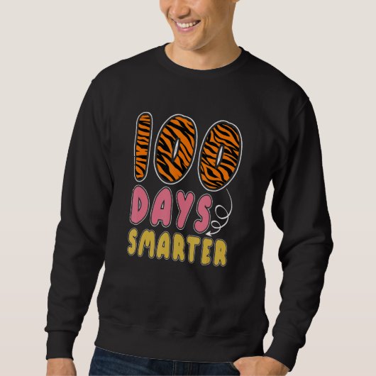 Sweatshirt 100 Jours Smarter Tiger Imprimer 100E Jour De L'Éc (Devant)