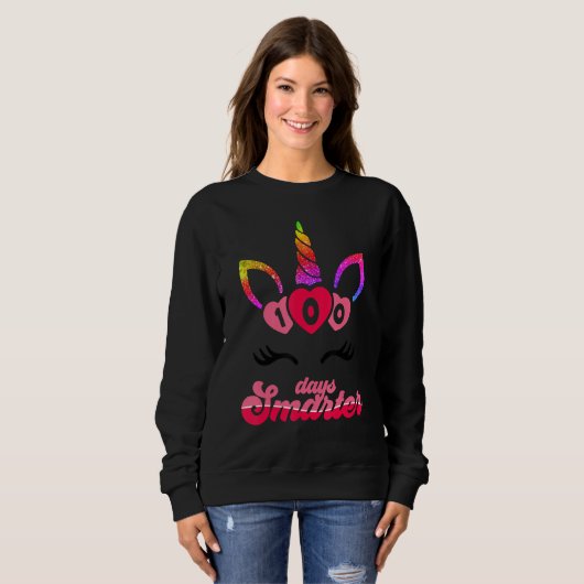 Sweatshirt 100 Magical Days of School 100 Days Smarter Cute U (Devant entier)