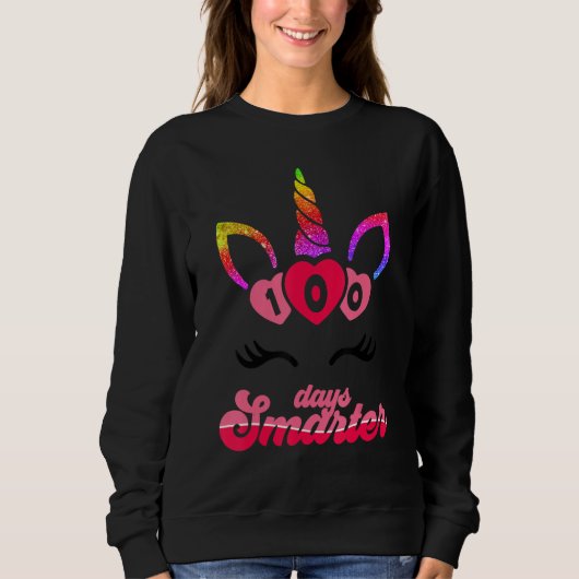 Sweatshirt 100 Magical Days of School 100 Days Smarter Cute U (Devant)